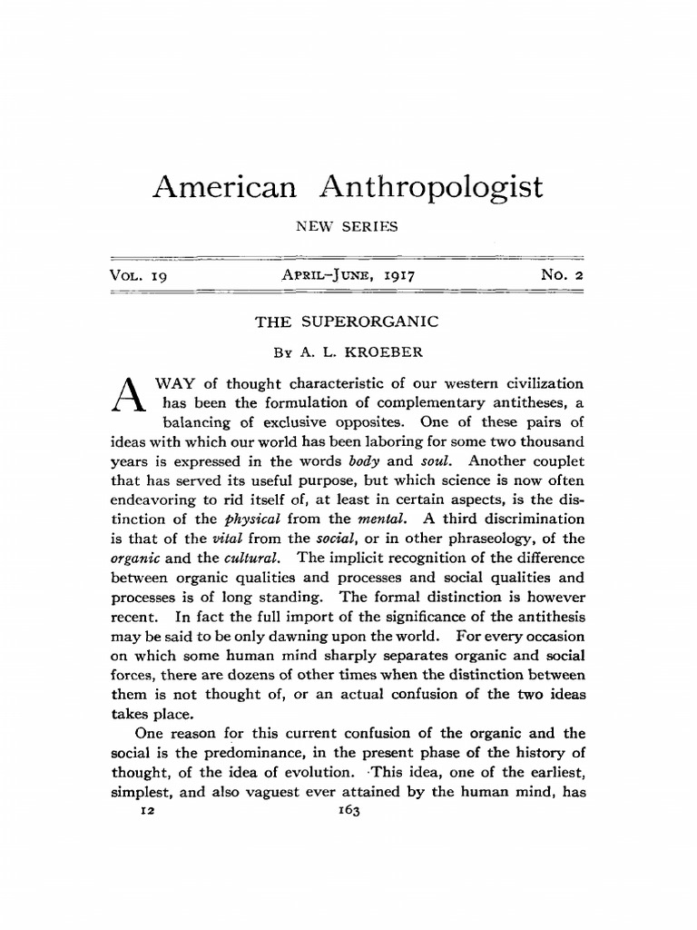 kroeber the superorganic